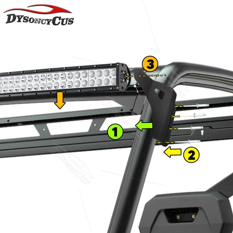 DYSO Roof 50'' LED Light Bar Pop-up Windshield Mount Fit
