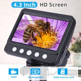 Koolertron Digital Microscope, 1080P HD 1000X Microscope, USB Microscope Microscope Magnifier for PCB Repair, Soldering PCB Coins, for Adult/Children, with SD Card