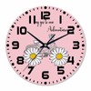 NOMEDOGYIM Bicycle Wall Clock Battery Operated Daisy Pink Background Wall