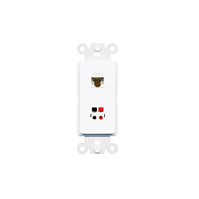 RiteAV - Cat6 Speaker Jack Port Wall Plate Decorative (Rocker)