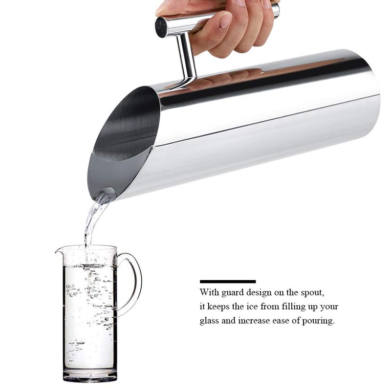 Stainless Steel Jug Cold Drink Pitcher with Ice Guard Cold