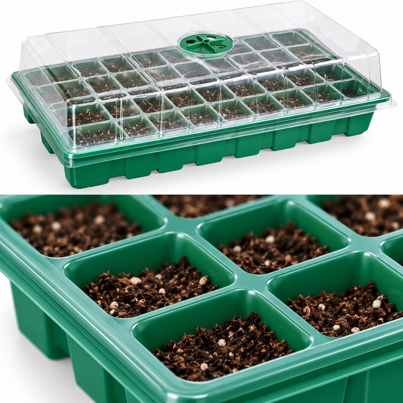 40-Cell Seed Starter Trays for Plant Propagation – 3-Piece Set