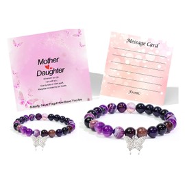 SODLYUE Mother Daughter Bracelets Mom and Daughter Bracelets, Butterfly Bracelets for Mom Daughter Valentines Christmas Day Birthday Gift Ideas