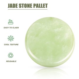LEBQ 2 Pack Eyelash Extension Jade Stone Glue Lashes Jade Stone Glue Palette Fake Eyelashes Base, 2 Inches