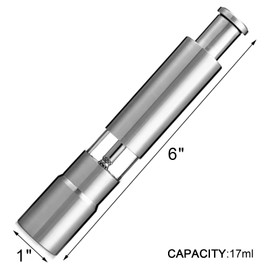 [2 Pieces] Premium Stainless Steel Salt Grinder and Pepper Mill Set for Pepper Sea Salt Himalayan Salt and Spices with Thumb Button for One Hand Operation