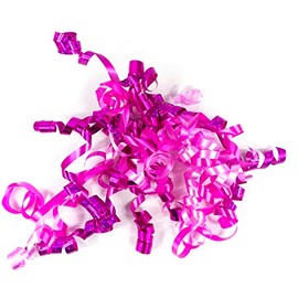 Heyiwell 5" Inch 6 Count Self-Adhesive Gift Wrap Curly Bows for Christmas,Birthdays,Weddings,Any Holiday Season (Cerise)