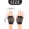 Short Fishnet Gloves, 1 Pair Yellow Pierced Nylon Fingerless Mesh