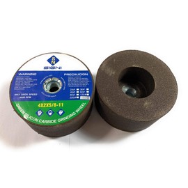Green Grinding Stone with Thread for Grinding Granite 4X2X5/8-11 (1 Pack) (Grit 100)