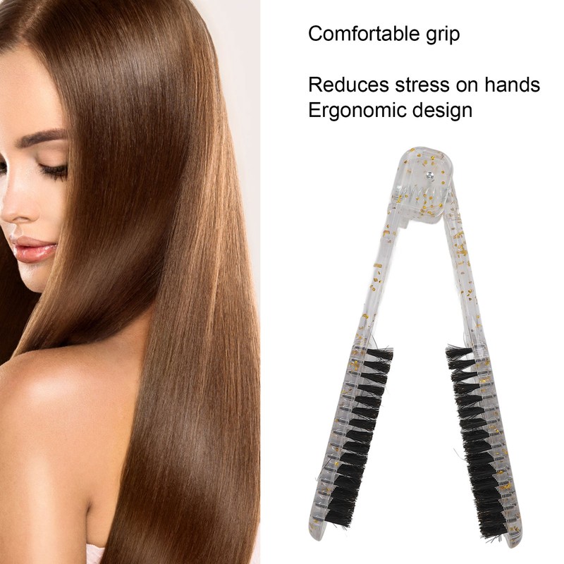 Double Sided Brush Clamp Ergonomic Handle Anti Static Nylon Hair