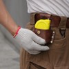 TOURBON Large Genuine Leather Tape Measure Holder Belt Pouch Electricians