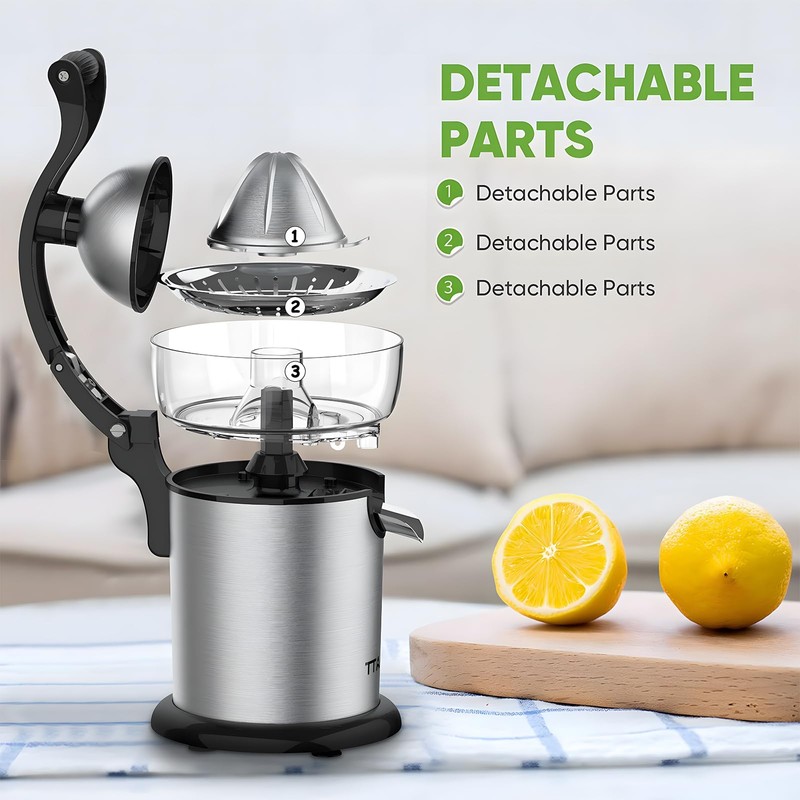 ASLATT Electric Citrus Juicer Squeezer Stainless Steel, Orange Juicer Electric,Homemade
