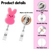 Easter Badge Reel,Cute Pink Rabbit Bunny Acrylic Badge for ID