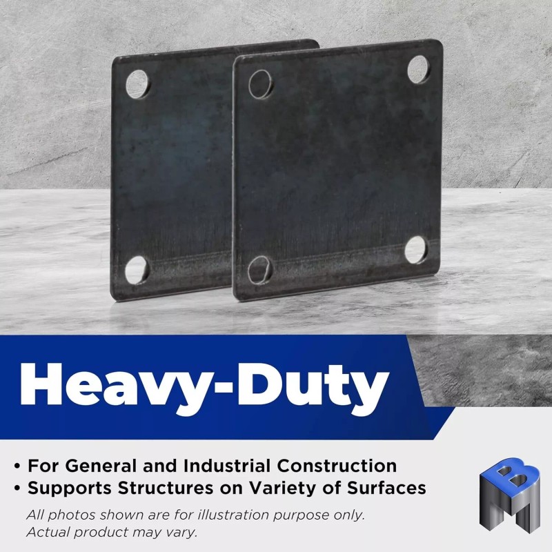 5" x 5" Heavy Duty Square Flat Steel Metal Base
