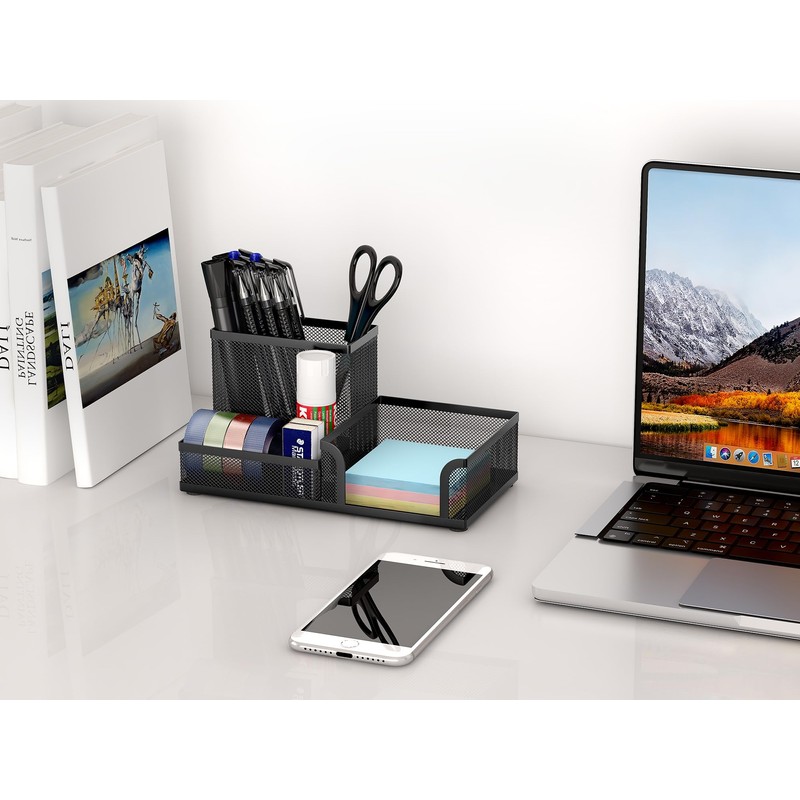 EasyPAG Office Mesh Desk Tidy Versatile Stationery Storage Desktop Sticky