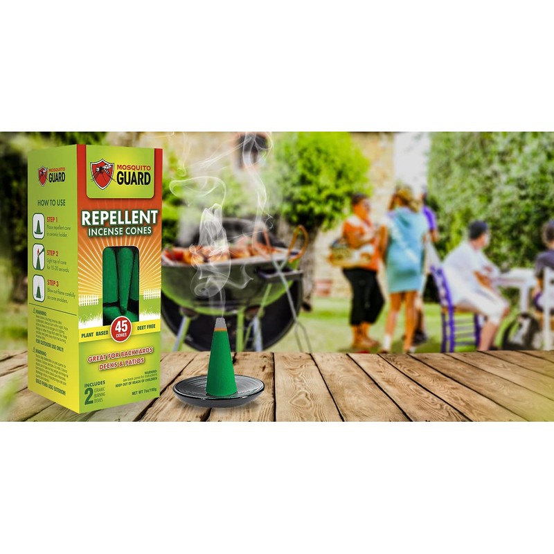 Mosquito Guard 45pcs Mosquito Repellent Incense Cone with 2 Ceramic