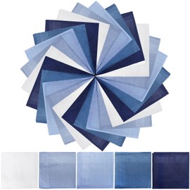 Nagpew 25 Pack Men's Handkerchiefs, Soft Pure Cotton Hankies for Men, Classic Pocket Square Towel for Gift, Wedding, Anniversary, Father's Day, Thanksgiving Day, Assorted Colors