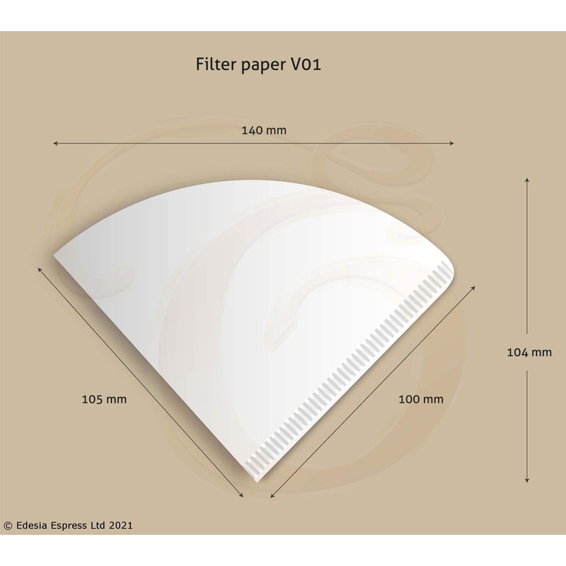 100 Size V01 White Coffee Filter Papers, Compatible with Hario