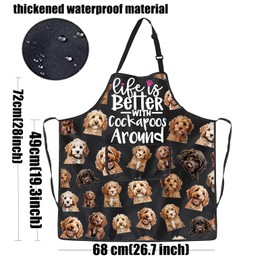 PXTIDY Cockapoo Dog Kitchen Apron Life Is Better with Cockapoos Around Apron Cockapoos Lover Cockapoo Dog Mom Gift