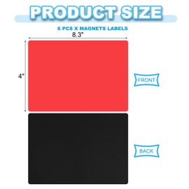 PATIKIL Dry Erase Magnetic Labels, 6 Pcs Magnets Labels Stickers Name Tags for Locker Toolbox Shelving Refrigerator Whiteboard Classroom Office, 8.3"x5.9", Red