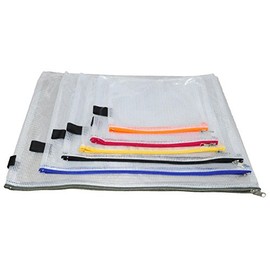 FolderSys PVC Collection Bag in 6 Different Sizes and Colours, With Zipper