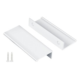 Peaha 10 Pack Kitchen Cabinet Handles 3 inch White Pulls for Dresser Drawers Door Edge Finger Pull Hardware