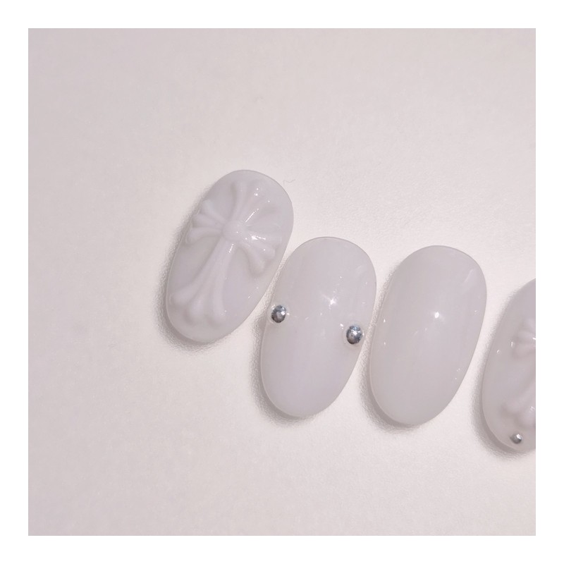 Chrome handmade nail tips - Coffin Midi / 크롬수제네일팁 -