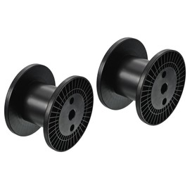 PATIKIL 6.3 Inch Floss Bobbins, 2 Pack Plastic Empty Thread Spools Wire Weaving Bobbin Chain Tape for Sewing Embroidery, Black