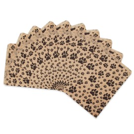 N'icePackaging 20 Bags of our Decorative Flat Paper Gift Bags - Paw-Print Pattern on Brown or White Kraft Bags - for Sales/Treats/Parties Cookies/Gifts (Kraft, 8.5" x 11")