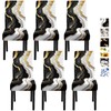 ANNA QUEEN Gold and Black Marble Chair Covers for Dining