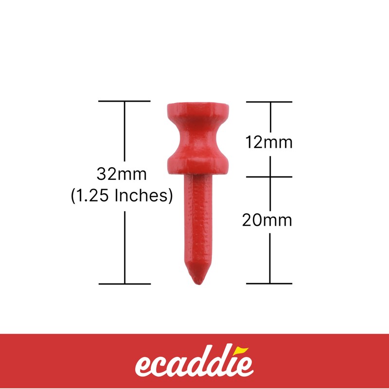 ECADDIE Red Castle Bamboo Golf Tees 32mm (50 pack) -