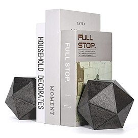 Ambipolar - Sujetalibros decorativos geométricos en forma de bola, modernos sujetalibros de hierro fundido negro para escritorio de oficina, estante de libros, decoración de habitación, oficina en