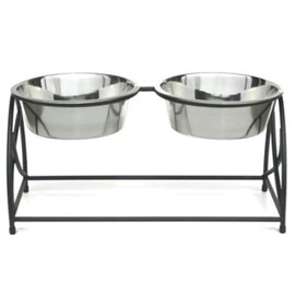 Pets Stop Butterfly Double Diner - Black - Medium