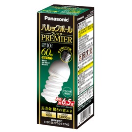 Panasonic EFD15EN10E17H2 Pallook Ball Premier Bulb 60W Equivalent Base Diameter 0.7 inch (17 mm) Natural Color