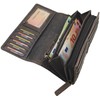 Women's Large Leather Purse with Folding Compartment and Many Card