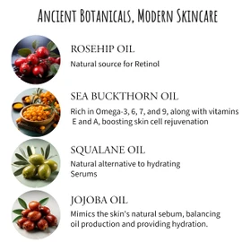 Mesopotamian Face oil for women, Cold-Pressed, Organic Anti Aging Facial Oil, Sea Buckthorn, Safflower, Borage Seed, Rosehip, Jojoba Oil, Squalane, Lavender Oil… 1oz.