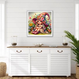 GDYEEH Cartoon Elf Diamond Painting Adults, 5D Colourful Flowers Diamond Art Pictures Beginners, DIY Round Full Drill Diamond Painting Embroidery Cross Stitch Gifts Home Wall Decor 30 x 30 cm