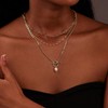 Layered Gold Necklaces for Women Dainty 14K Gold Plated Stack