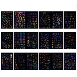 iSuperb 25 Sheets Creative Resin Stickers Epoxy Resin Mould Fillers Material Crystal Resin Stickers for DIY Jewellery Scrapbooking Crafts (18 Designs)