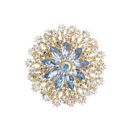 GKDFK Vintage Rhinestone Crystal Brooch Pins for Wedding Party Bridal Dress & Coat Decoration Jewelry Gifts for Women (Snowflake)