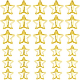 Star Hair Clips 2000s Y2K Snap Hair Barrettes Non Slip Star Hair Accessories Gold Metal Hair Clips for Girls Women -30 PCS 1.18", 1.57"