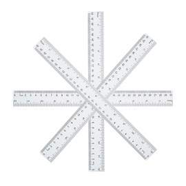 Paquete de 4 reglas de plstico de 12 pulgadas a granel para el aula, suministros de oficina para nios, reglas transparentes, regla mm                 