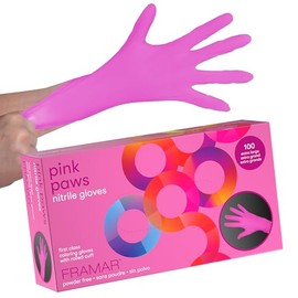 FRAMAR Guantes Rosa Desechables Sin Látex XL - Guantes Nitrilo Rosa, Guantes Desechables Nitrilo, Guantes Tatuaje xl Guantes Desechables Sin Látex, Guantes Nitrilo xlarge, Guantes de Limpieza