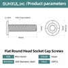 SUNXULIMI M5 x 16mm Flat Round Head Hex Socket Cap