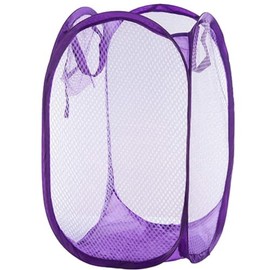 Oikejias Pop Up Mesh Laundry Hamper Portable Laundry Baskt Foldable Clothes Basket for Dorm, Bathroom, Laundry Room, Kids Room or Travel 1 Pack Purple