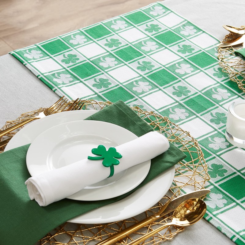 DII St. Patrick's Day Collection Tabletop, Table Runner, 14x108, Shamrock