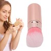 Brocha Maquillaje Portátil Tapa Retráctil Polvos Sueltos Base Rubor Mini Rosa