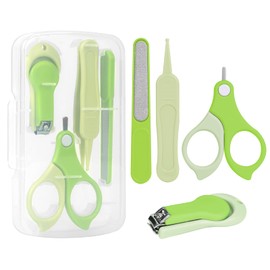 Vicloon Baby Nail Kit, 4-in-1 Baby Nail Care Set, Baby Nail Care Tool, Baby Nail Care Set Manicure Set Includes Baby Scissors, Nail Clippers, Baby Nail File and Tweezer for Newborn Infant Toddler