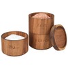 Acacia Wood Salt Pepper Shaker Set Cellar 3 piece Stacking