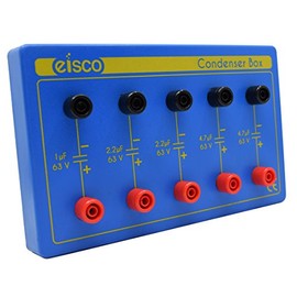 Condenser Box, Five Capacitators, 1µF to 4.7µF - Great for Electrical Experiments - Eisco Labs