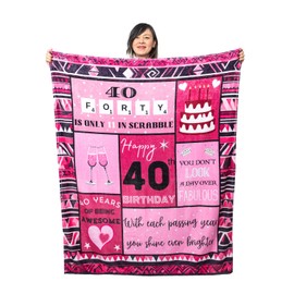 Unique Birthday Blanket for Women – Perfect 40th Birthday Gifts for Women, Birthday Gifts for Her, Gift Ideas for Women Celebrating Milestones: 30th, 40th, 50th Birthday Gifts (40th birthday)